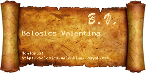 Belosics Valentina névjegykártya